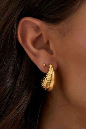 Medium structured drop earrings - Silver Color color h5 Picture3