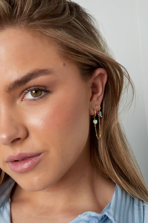 Double summer love earring - orange pink h5 Picture2