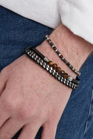 Schlichtes Herrenarmband mit Perlen h5 Bild2