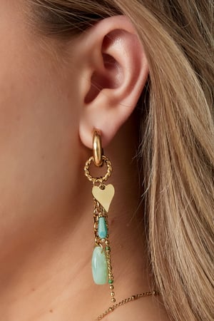 Pink love earrings - pink/Gold color  h5 Picture3