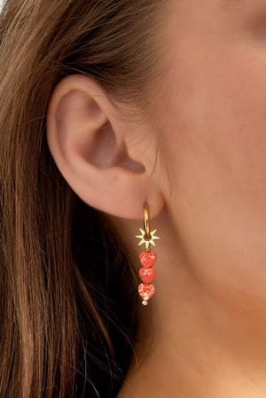 Orecchini stella con triplo cuore h5 Immagine3