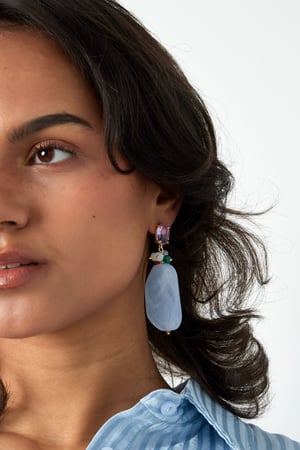 Statement beaded party earrings - pink/green  h5 Picture4