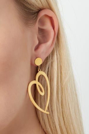 Signed heart earrings - Silver Color color h5 Picture3