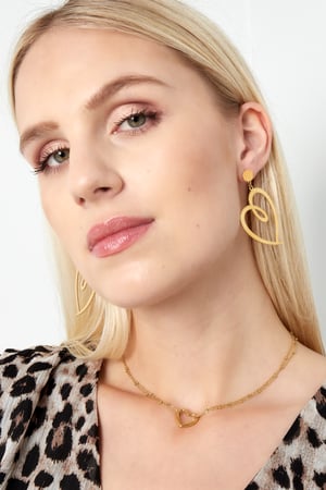 Signed heart earrings - Silver Color color h5 Picture4