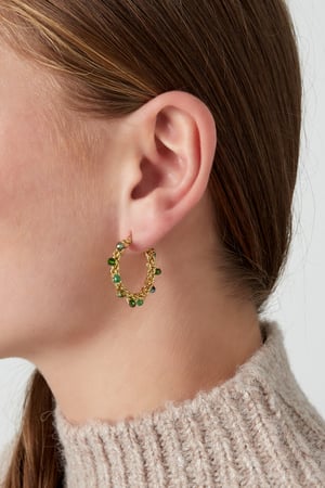 Bright bead earrings - black & grey h5 Picture2