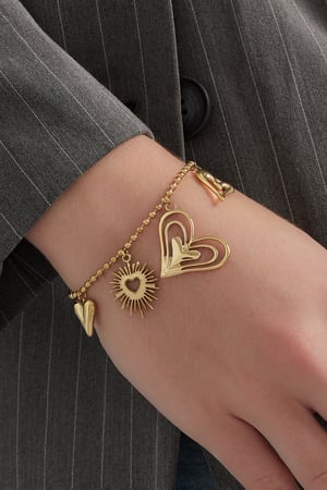 Armband „Liebende Herzen“ – Goldfarbe - Goldfarbefarbe h5 Bild3