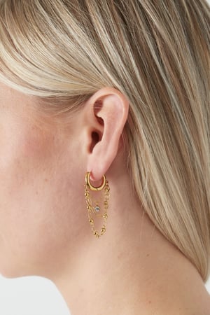Ohrringe mit Kette - Goldfarben h5 Bild3
