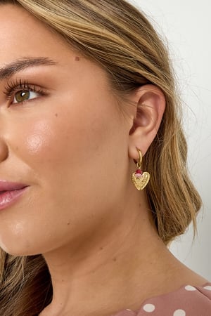 Earrings with heart and beads h5 Picture4