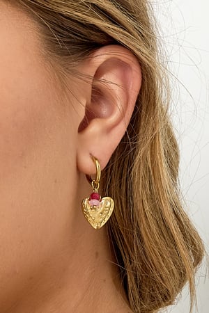 Earrings with heart and beads h5 Picture3
