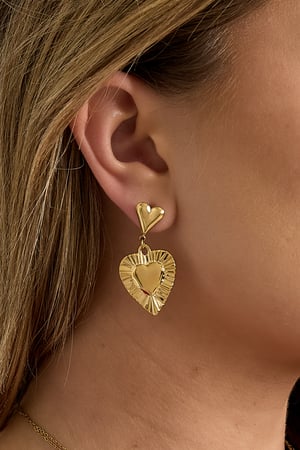 Ohrringe mit herzförmigen Anhängern h5 Bild4