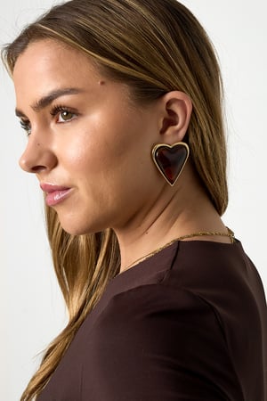 Ohrstecker aus Legierung, Herz, Retro, schlicht und alltagstauglich, Damenschmuck h5 Bild3