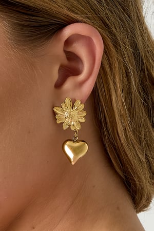 Sallanan kalpli çiçek küpeler h5 Resim3