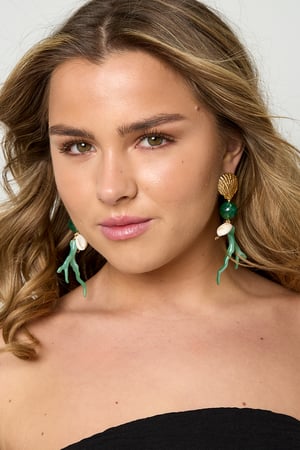 Ohrringe mit Korallen- und Meeresanhängern h5 Bild4