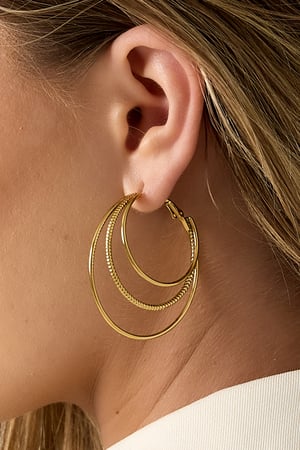Layered plain hoop earrings h5 Picture3