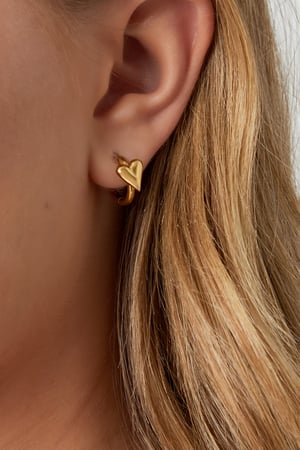 Hoop with mini heart earrings h5 Picture2