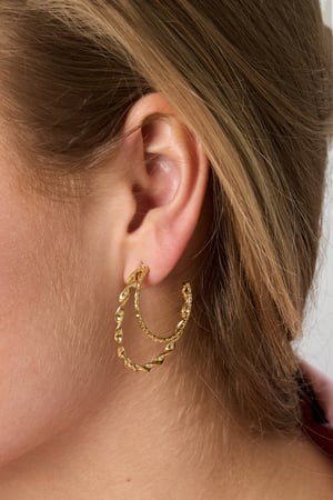 Double hoop earrings with twisted effect h5 Picture3