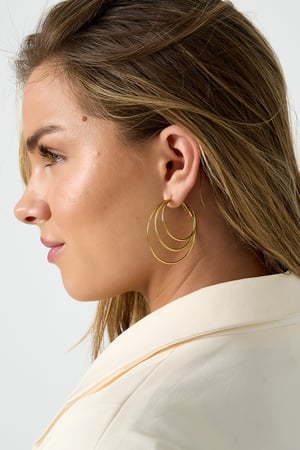 Layered plain hoop earrings h5 Picture4