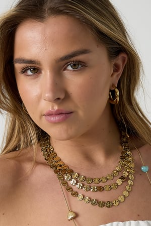 Bükülmüş detaylı kalın çift halkalı küpeler h5 Resim2