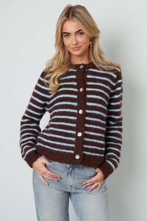 Polyester fiber (polyester) Knit cardigan Stripes Casual Fall/Winter  Clothes h5 Picture9