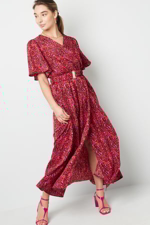 Vestido largo con estampado - rojo S h5 Imagen2