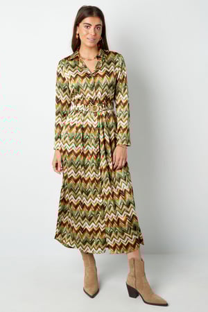 Maxi dress zigzag print beige h5 Picture3