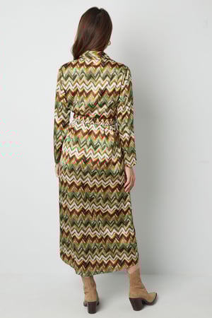 Maxi dress zigzag print beige h5 Picture4