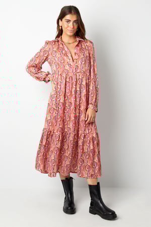 Abito stampa paisley rosa multi h5 Immagine3