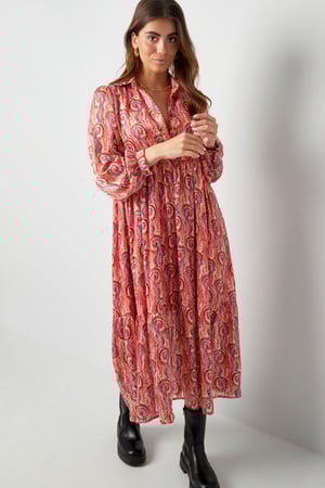 Abito stampa paisley rosa multi h5 Immagine8