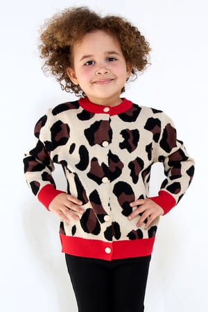 Viscose Knit Cardigan Women's Leopard Print Pattern Stylish h5 Picture2