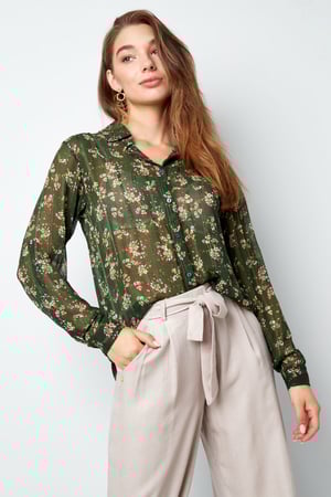 Blusa stampa floreale verde h5 Immagine5