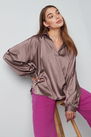 Bluse mit Puffärmeln, lila h5 Bild7