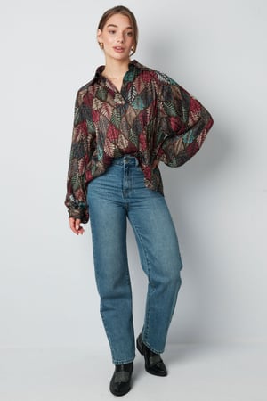 Blouse autumn print green multi h5 Picture3