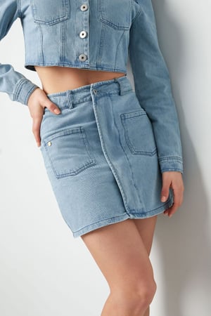 Gonna in denim con tasche - grigia h5 Immagine2