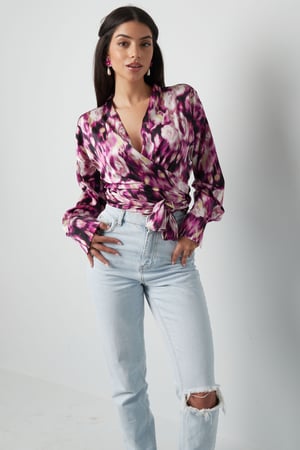 Overslagblouse tijgerprint - groen h5 Afbeelding5