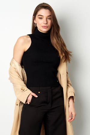 Ärmelloses Top mit hohem Rollkragen klein/mittel – weiß h5 Bild3