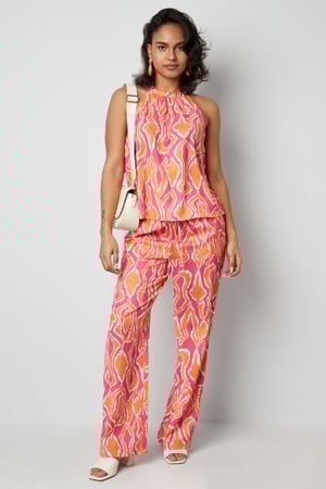 Colorful halter top with print - orange/pink  h5 Picture6