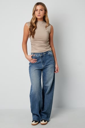 Gathered sleeveless top basic h5 Picture9