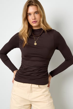 Nylon Long sleeve tops Solid color Basic All Fit  Clothes h5 Picture4
