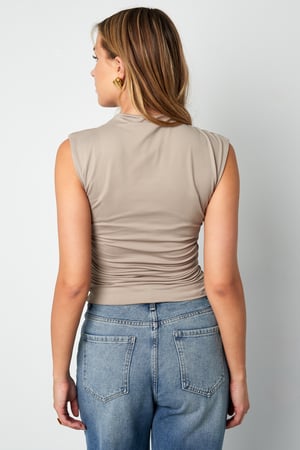 Gathered sleeveless top basic h5 Picture11