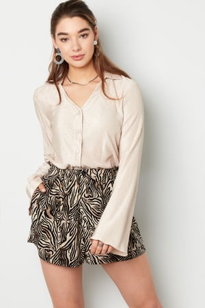 Short met zebraprint Zwart & Beige S h5 Afbeelding5