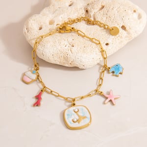 1 Piece Oceanic Stainless Steel Gold Color Charm Bracelet h5 Picture5