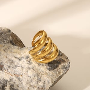 1 Stück Statement-Ringe aus goldfarbenem Edelstahl h5 Bild5