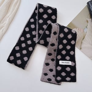 1 Piece Color-blocking Polka Dots Knitted Scarf h5 Picture5
