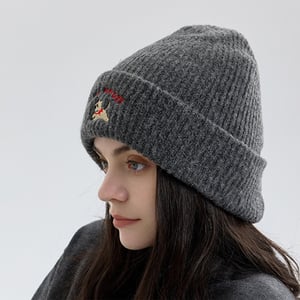 1 Piece Cute Embroidered Dog Rayon Knitted Hat h5 Picture3