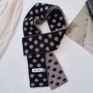 1 Piece Color-blocking Polka Dots Knitted Scarf h5 Picture4