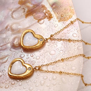Daily Heart Stainless Steel Gold Color Pendant Necklaces h5 Picture3
