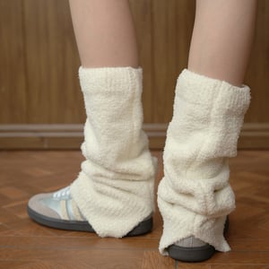 1 Pair Solid Color Knitted Leg Warmers h5 Picture4