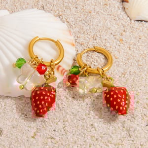 1 Pair Oceanic Stainless Steel Gold Color Drop Earrings h5 Picture5