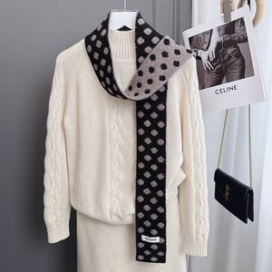 1 Piece Color-blocking Polka Dots Knitted Scarf h5 Picture2