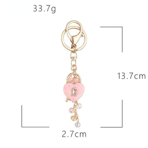 1 Piece Heart Clock Alloy Keychain h5 Picture2